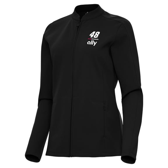 Women's Antigua Black Alex Bowman Regard Full-Zip Jacket