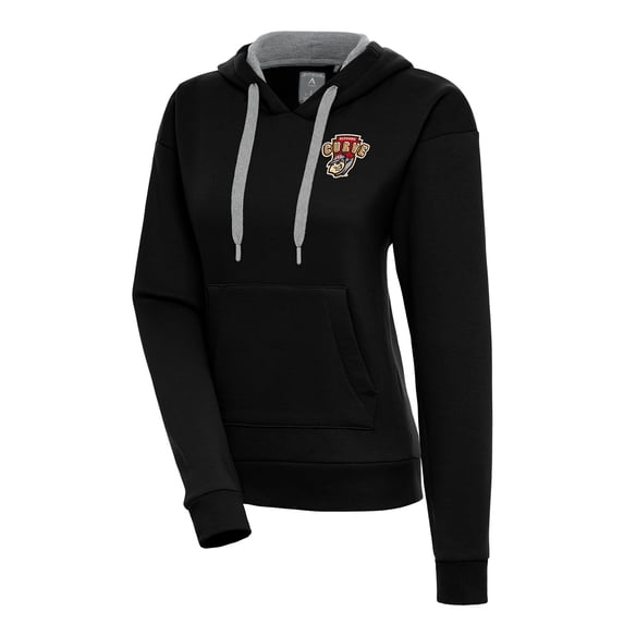 Women's Antigua Black Altoona Curve Victory Pullover Hoodie