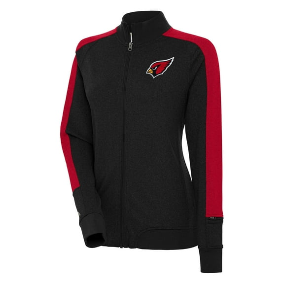 Women's Antigua  Black Arizona Cardinals Strike Full-Zip Track Jacket