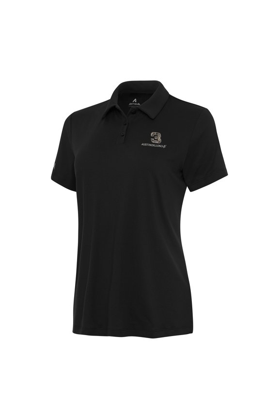 Women's Antigua Black Austin Dillon Reprocess Polo