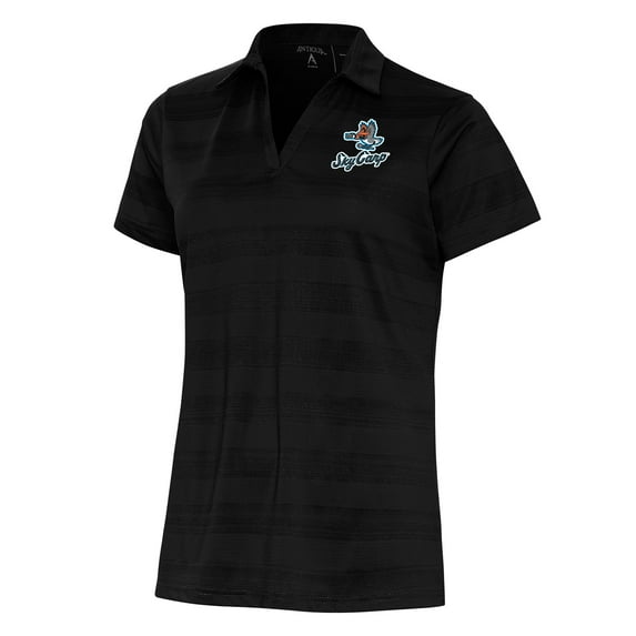 Women's Antigua Black Beloit Sky Carp Compass Polo