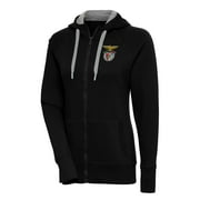 Womens Antigua Black Benfica Takeover Full-Zip Hoodie Jacket