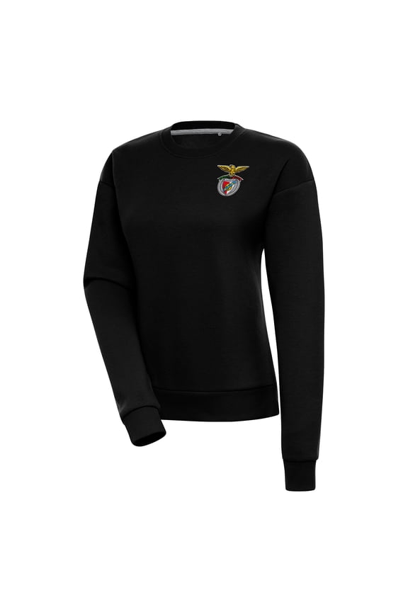 Women's Antigua Black Benfica Takeover Pullover Sweatshirt