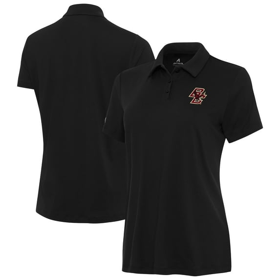 Women's Antigua Black Boston College Eagles Reprocess Polo