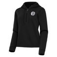 thumbnail image 1 of Women's Antigua  Black Brooklyn Nets Contemporary Quarter-Zip Hoodie, 1 of 1