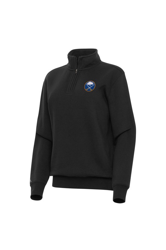 Women's Antigua Black Buffalo Sabres Victory Quarter-Zip Sweatshirt