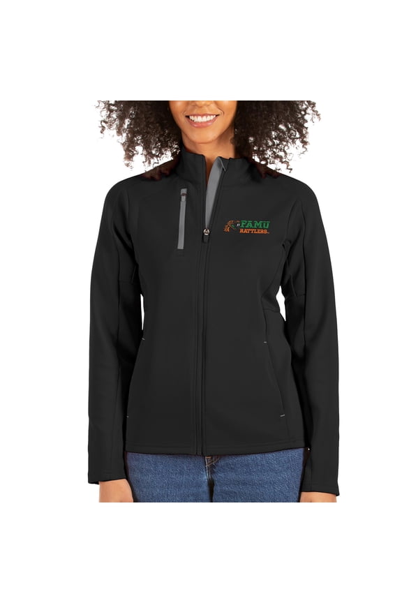 Women's Antigua Black/Charcoal Florida A&M Rattlers Generation Full-Zip Jacket