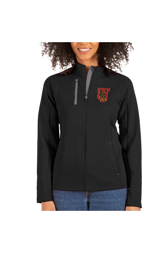 Women's Antigua Black/Charcoal Tuskegee Golden Tigers Generation Full-Zip Jacket