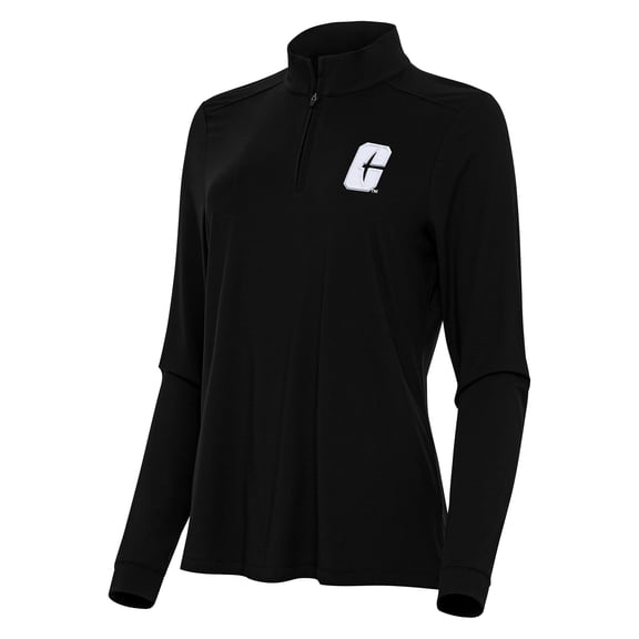 Women's Antigua Black Charlotte 49ers Intent Quarter-Zip Top