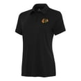 thumbnail image 1 of Women's Antigua Black Chicago Blackhawks Reprocess Polo, 1 of 1