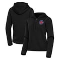thumbnail image 1 of Women's Antigua  Black Chicago Cubs Contemporary Quarter-Zip Hoodie, 1 of 3