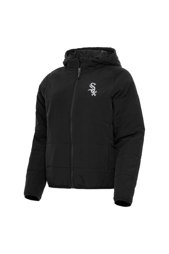Women's Antigua Black Chicago White Sox Universe Full-Zip Hoodie Jacket