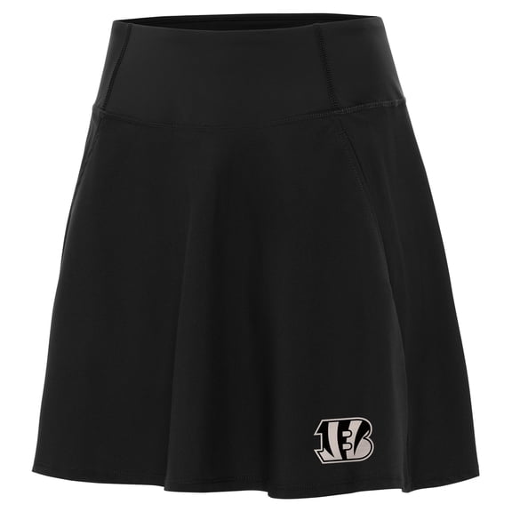 Women's Antigua Black Cincinnati Bengals  Brushed Carbon Chip Skort