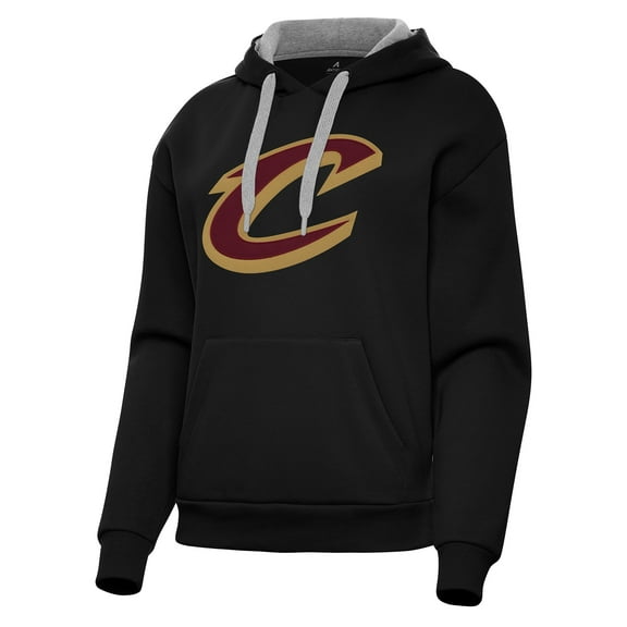 Women's Antigua Black Cleveland Cavaliers Victory Pullover Hoodie