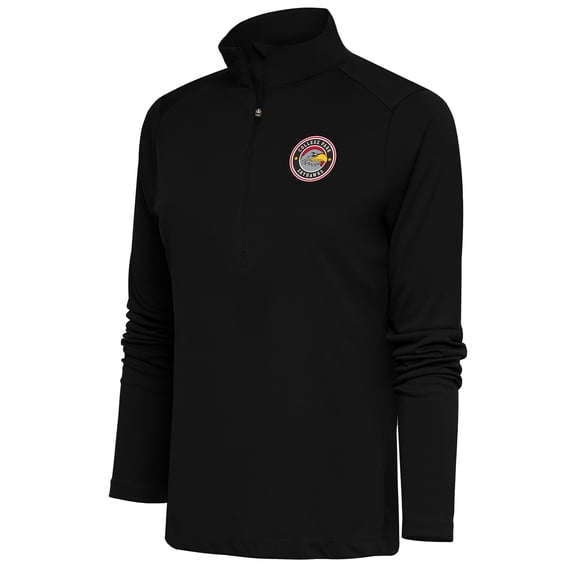 Women's Antigua Black College Park Skyhawks Tribute Half-Zip Pullover Top