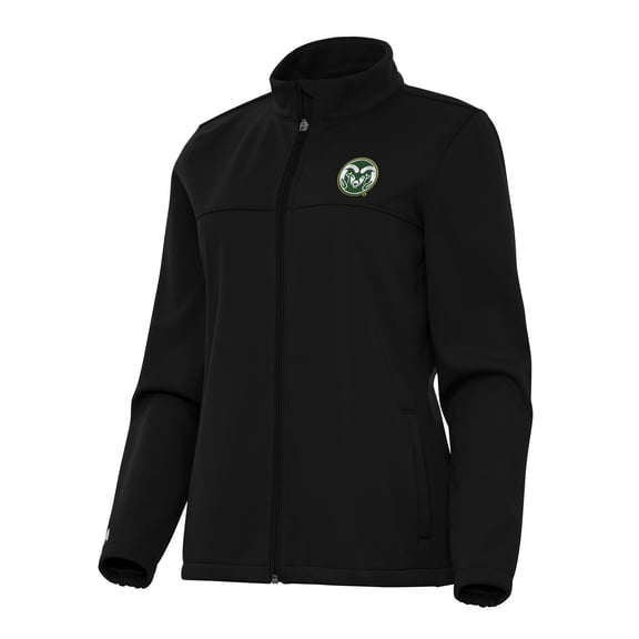 Women's Antigua Black Colorado State Rams Links 2 Full-Zip Golf Jacket