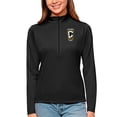thumbnail image 1 of Women's Antigua Black Columbus Crew Tribute Quarter-Zip Pullover Top, 1 of 1