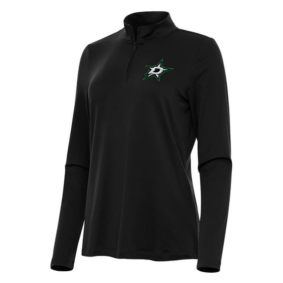 Women's Antigua Black Dallas Stars Reprocess Quarter-Zip Top