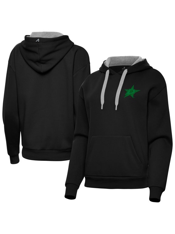 Women's Antigua Black Dallas Stars St. Patrick's Day Victory Pullover Hoodie