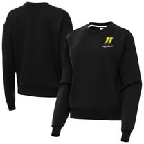 Women's Antigua Black Denny Hamlin-Victory Pullover Sweatshirt