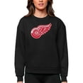 thumbnail image 1 of Women's Antigua Black Detroit Red Wings Primary Logo Team Logo Victory Crewneck Pullover Sweatshirt, 1 of 1