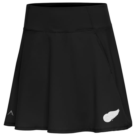 Women's Antigua Black Detroit Red Wings White Logo Chip Skort