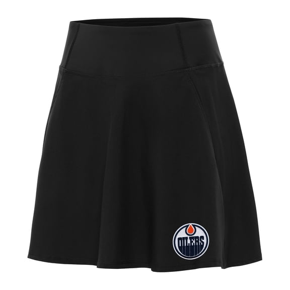 Women's Antigua Black Edmonton Oilers Chip Skort