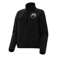 thumbnail image 1 of Women's Antigua Black Edmonton Oilers Figure Half-Zip Pullover Sweatshirt, 1 of 1
