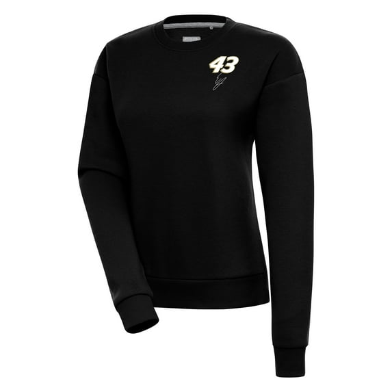 Women's Antigua Black Erik Jones Victory Pullover Sweatshirt