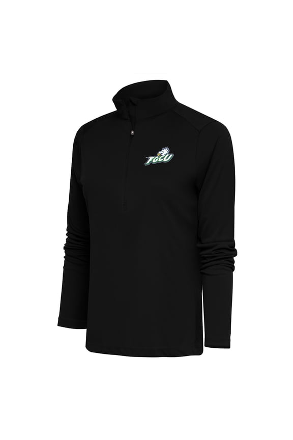 Women's Antigua Black Florida Gulf Coast Eagles Tribute Half-Zip Pullover Top