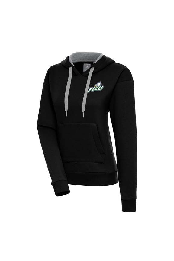 Women's Antigua Black Florida Gulf Coast Eagles Victory Pullover Hoodie