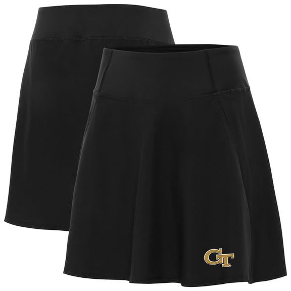 Women's Antigua Black Georgia Tech Yellow Jackets Chip Skort