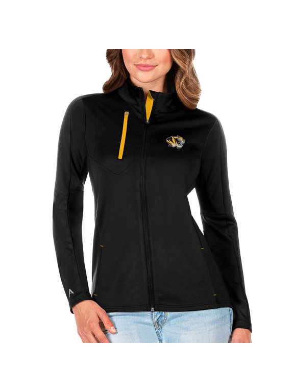 Women's Antigua Black/Gold Missouri Tigers Generation Full-Zip Jacket