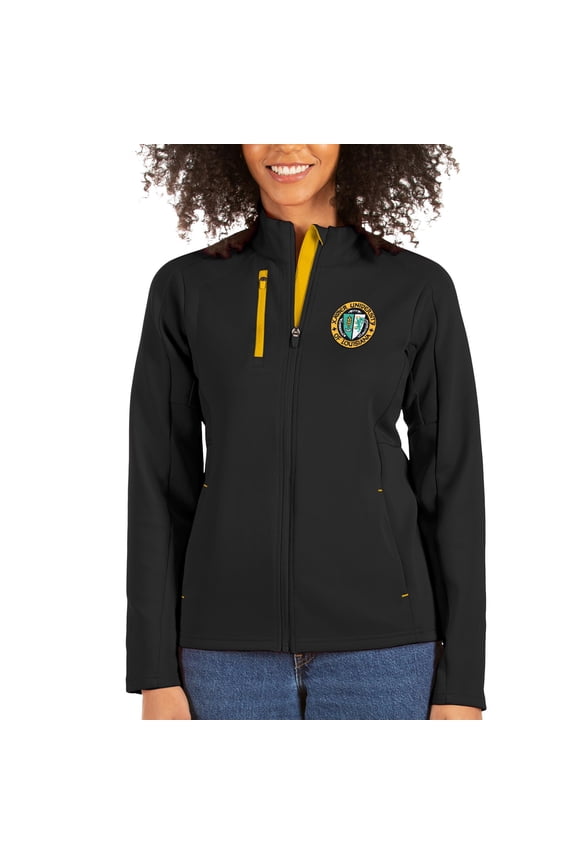 Women's Antigua Black/Gold XULA Gold Generation Full-Zip Jacket