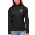 thumbnail image 1 of Women's Antigua Black Houston Astros Tribute Quarter-Zip Pullover Top, 1 of 1