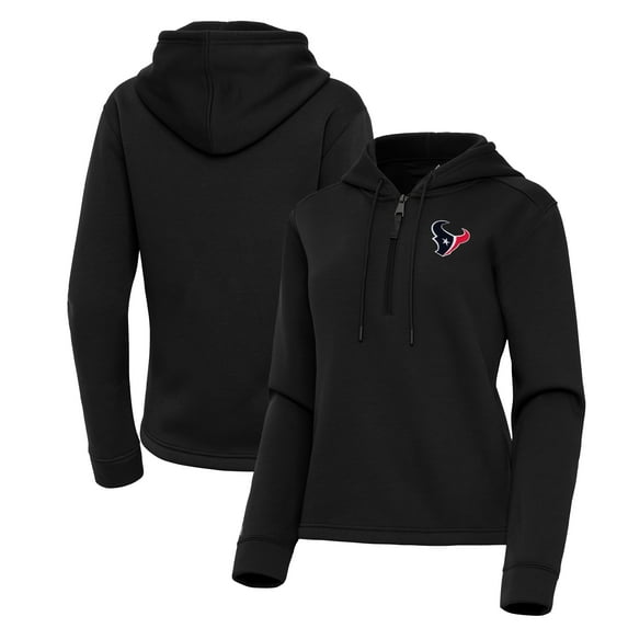 Women's Antigua Black Houston Texans Contemporary Quarter-Zip Hoodie
