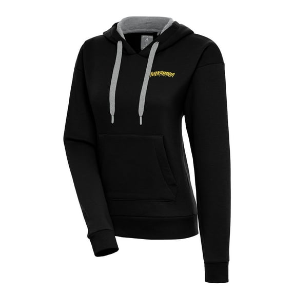 Women's Antigua Black Hulk Hogan Victory Pullover Hoodie
