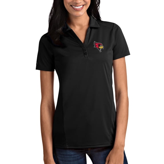 Women's Antigua Black Illinois State Redbirds Tribute Polo