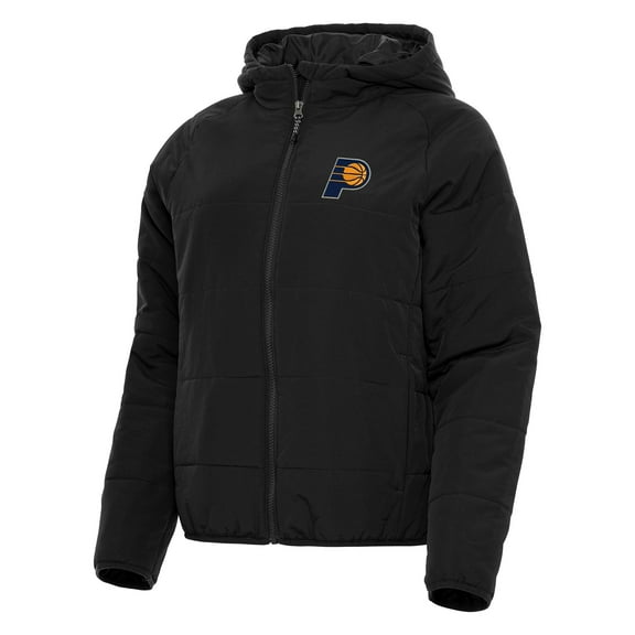 Women's Antigua Black Indiana Pacers Universe Full-Zip Puffer Jacket