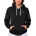 thumbnail image 1 of Women's Antigua Black Inter Miami CF Team Logo Victory Pullover Hoodie, 1 of 1