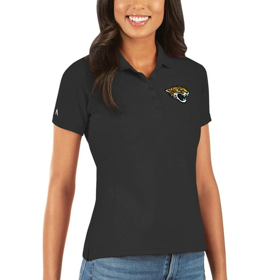 Women's Antigua Black Jacksonville Jaguars Legacy Pique Polo