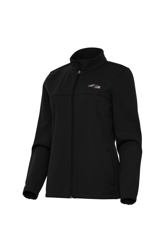 Women's-Antigua Black Joe Gibbs Racing Links 2 Full-Zip Golf Jacket