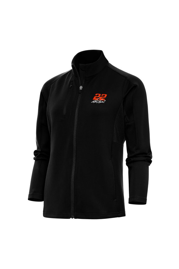 Women's Antigua Black Joey Logano Generation Full-Zip Jacket
