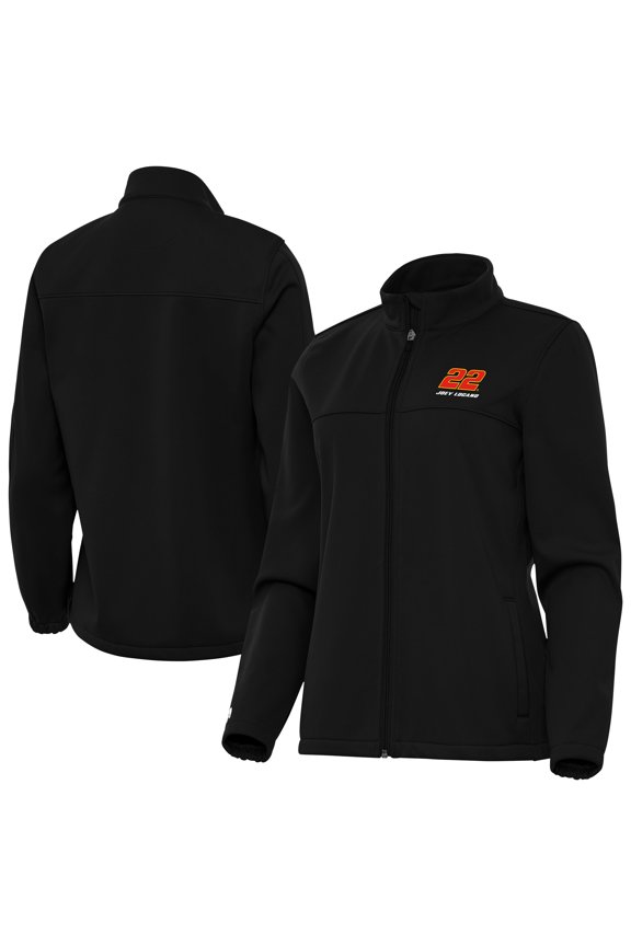 Women's Antigua Black Joey Logano Links 2 Full-Zip Golf Jacket