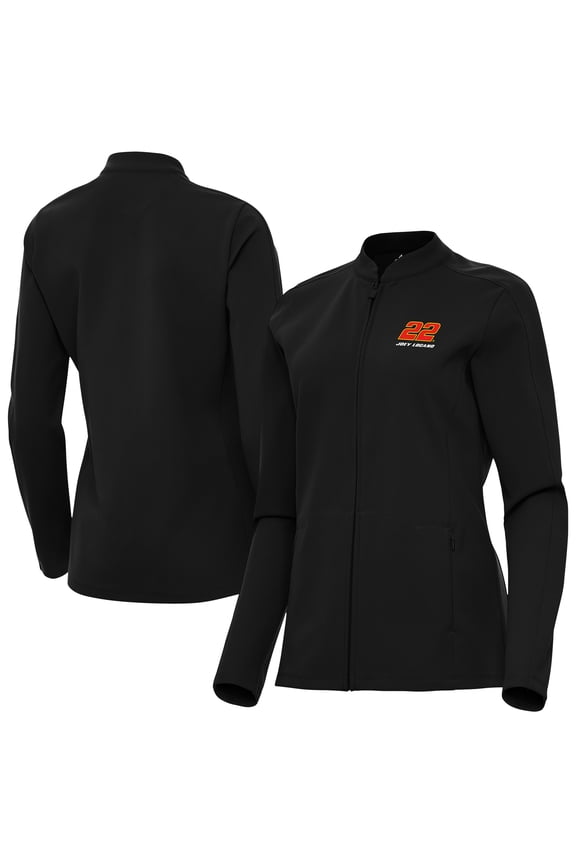 Women's Antigua Black Joey Logano Regard Full-Zip Jacket