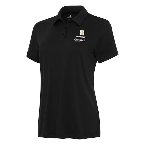 Women's Antigua Black Kyle Busch Reprocess Polo