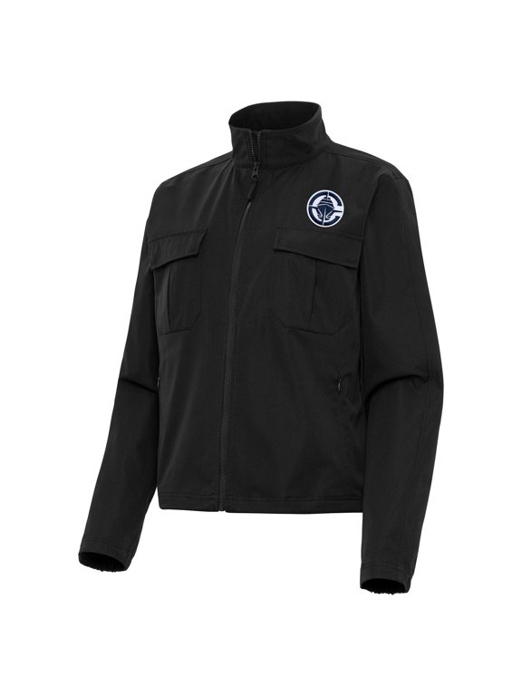 Women's Antigua Black LA Clippers Even Par Full-Zip Jacket