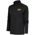 thumbnail image 1 of Women's Antigua  Black LSU Tigers Baseball Tribute Half-Zip Pullover Top, 1 of 1