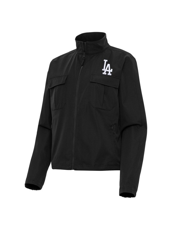 Women's Antigua Black Los Angeles Dodgers Even Par Full-Zip Jacket