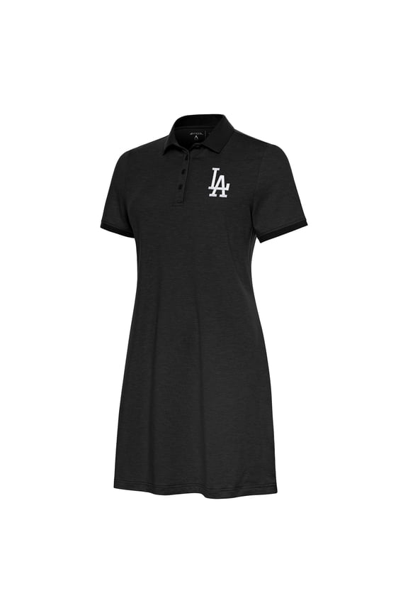 Women's Antigua Black Los Angeles Dodgers Play Through Polo Dress